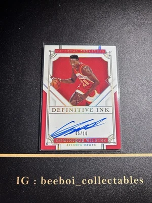 Dominique Wilkins Gold On-Card automático/10 2020-21 NT Definitive Ink Hawks Salón de la fama Foto 1 de 2
