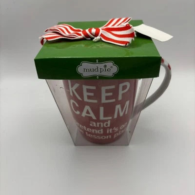 NUEVO EN CAJA Mud Pie Mudpie Teacher Taza de Navidad Regalo Rojo  Foto 1 de 3