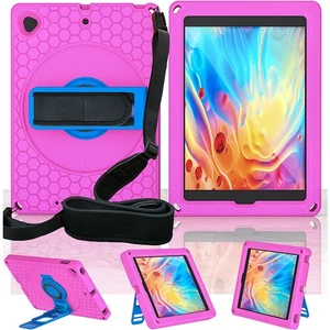 Case For iPad 5th 6th 7th 8th 9th Gen 9.7" 10.2" Rotating Stand Cover with Strap - Picture 1 of 20