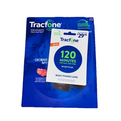 NEW Sealed Tracfone ALCATEL MyFlip PrePaid Phone BLACK A406DL Free Shipping - Image 1 of 4