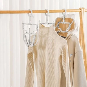2Pcs Windproof High-neck Sweater Hanger Plastic Clothes Drying Rack Travel - Picture 1 of 12