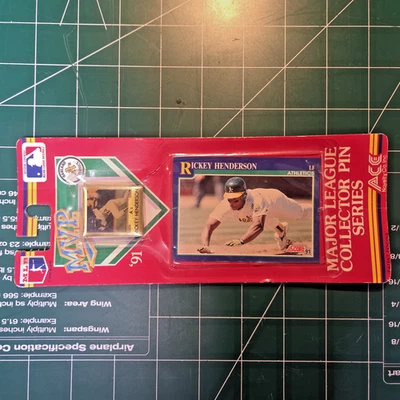Pin y tarjeta 1991 MVP ACE Score Rickey Henderson - Oakland A’s - Sellado Foto 1 de 3