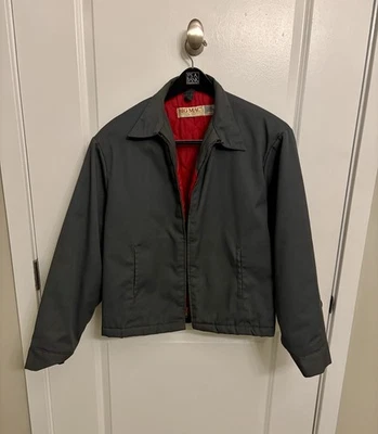 Chaqueta de Trabajo Grande Vintage Rara Big Mac Gris Cremallera Completa. Excelente Estado Foto 1 de 4