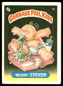 Topps Garbage Pail Kids 1985 serie 1 #3b Heavin' Steven 2 estrellas espalda mate ** En muy buen estado - Imagen 1 de 2