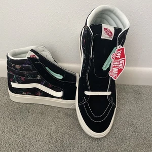Vans Sk8-Hi ComfyCush Fatal Floral Canvas/Black Suede M-12.0 W-13.5 - Picture 1 of 8