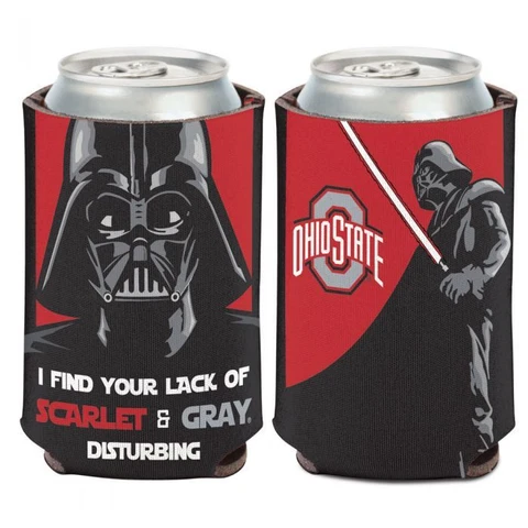 OHIO STATE BUCKEYES STAR WARS DARTH VADER CAN BOTTLE COOZIE KOOZIE COOLER Cover