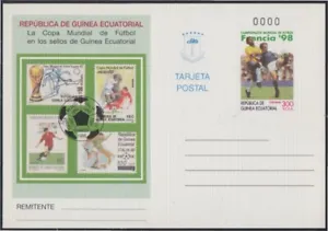 Guinea Equatorial Complete Postal 5 No 0000 1998 World Football France 98 Muest - Picture 1 of 1