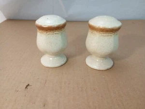 Vintage MIKASA Salt And Pepper Shakers Set Whole Wheat E8000 Stoneware Japan - Picture 1 of 6