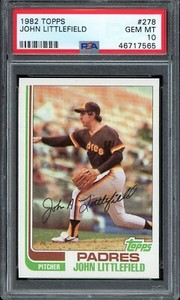 1982 Topps Baseball #278 John Littlefield PSA 10