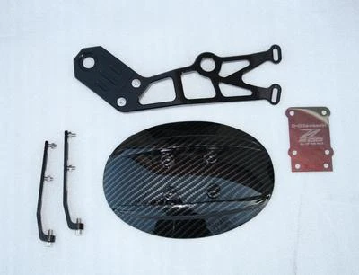 Porta matrícula Kawasaki Z800 Z800E aluminio y carbono estilo Foto 1 de 2