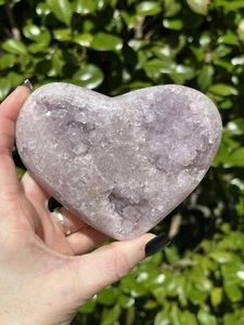 Rosa Amethyst Druzy Herz - alle lila Kristall - 405g / 5 Zoll - Bild 1 von 6