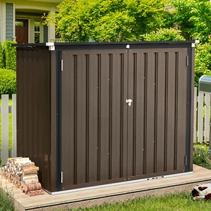 5x3ft Garden Storage Shed Bike Metal Pent Tool House Galvanized Steel Storage - Picture 1 of 33