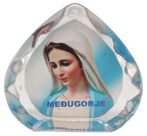 Statue Mother of God Virgin Mary Our Lady Glass Statue From Medjugorje 2.75 inc - Picture 1 of 7