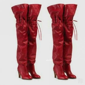 Womens Celebrity Gift Over The Knee Thigh High Boots Pull on High Heels Shoes Sz - Picture 1 of 1