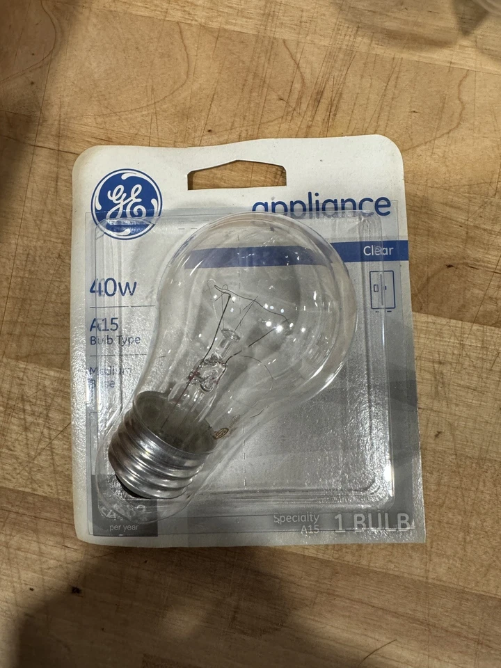 GE 21188 A15 40W BULBS REFRIGERATOR/OVEN/MICROWAVE CLEAR 2 PACK