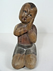 geschnitzte Holz Figur handbemalt Kind Glck Dekoration aus Thailand
