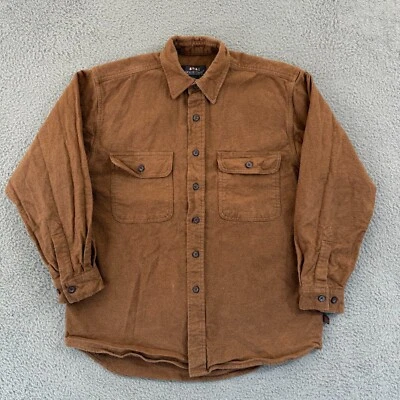 Moose Creek Shirt Mens Medium Brown Chamois Long Sleeve Button Up Heavy Casual - Image 1 of 4