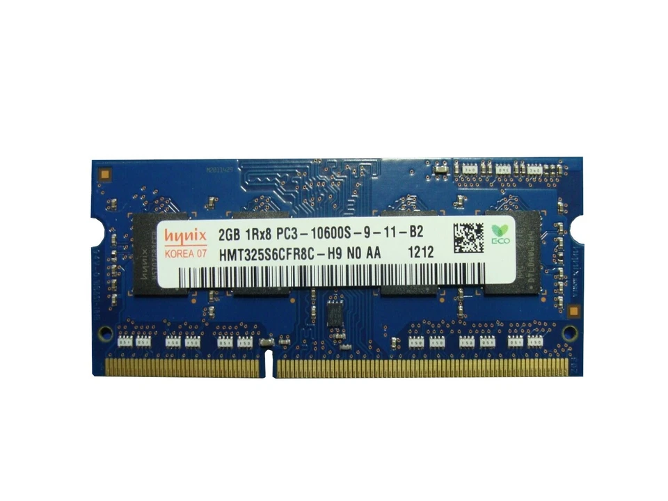 Hynix 2GB 1Rx8 PC3-10600S 9-11-B2 SODIMM SDRAM DDR3 Memory RAM HMT325S6CFR8C-H9 - Image 1 of 1