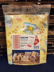 Vintage Care Bears Fitted Crib Sheet Stretched Baby CURITY 1983 Sealed 28x52 - Picture 1 of 6
