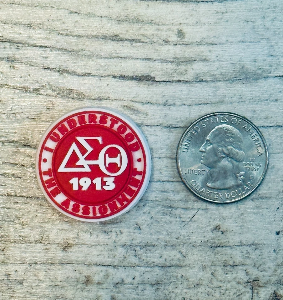 Delta Sigma Theta Sorority Silicone Focal Bead | Divine Nine | Greek Life - Image 1 of 1
