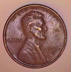 1950 S Lincoln Wheat Cent BN VF Copper Lamination Error RV - Picture 1 of 2
