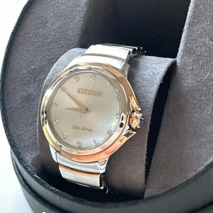 Citizen Eco-Drive Ceci Women's Two-Tone Diamond Accent Watch 32MM EM0956-54A - Picture 1 of 24