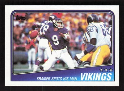 1988 Topps #146 Vikings Team Leaders - Tommy Kramer Minnesota Vikings - Image 1 of 2