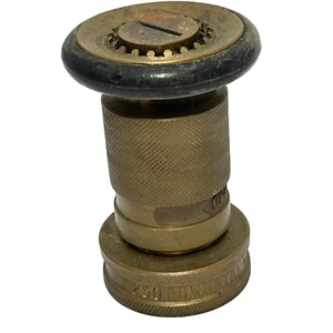 Vintage 250 Powhatan Brass Fire Safety Hose Adjustable Nozzle - 4 Inches - Picture 1 of 6