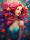 Wall Art Home Decor Fantasy Mermaid Oil Painting Picture Printed on Canvas Gifts