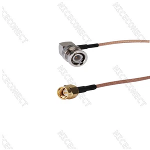 Cable BNC macho ángulo recto a SMA enchufe cola de cerdo RG316 15 cm para inalámbrico - Imagen 1 de 3