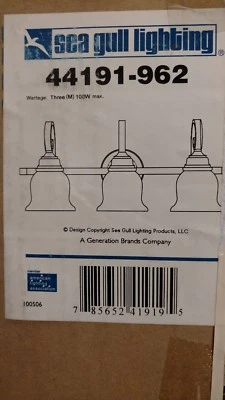 SeaGull Lighting 44191-962 Serenity Series Three Light Wall/Bath Brushed Nickel - Image 1 of 2