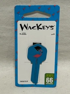 Hillman WacKeys Blank Key KW1 66 Blue With Pink Flamingo - NEW - FAST SHIPPING - Picture 1 of 2