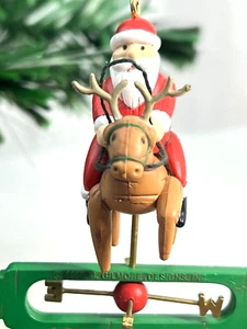 HEIRLOOM COLLECTION CARLTON SANTA UP ON THE ROOF TOP ORNAMENT 1990  - Picture 1 of 10