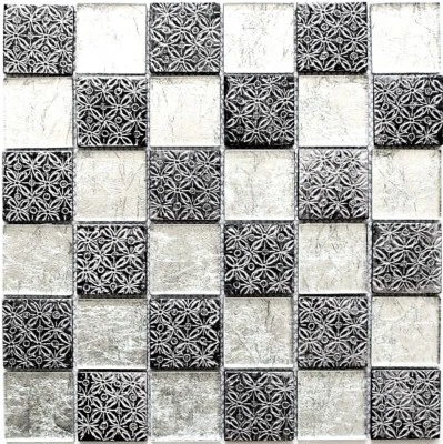 Mosaico/Aztechi Argento/Argento Cucina Parete Bagno Wc 88-8OP6 10 Mosaikplatten - Immagine 1 di 2