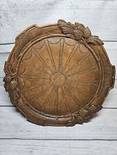 Mid-Century Modern Wood Grain Serving Tray or Charger Plate - Pine Cone Design -