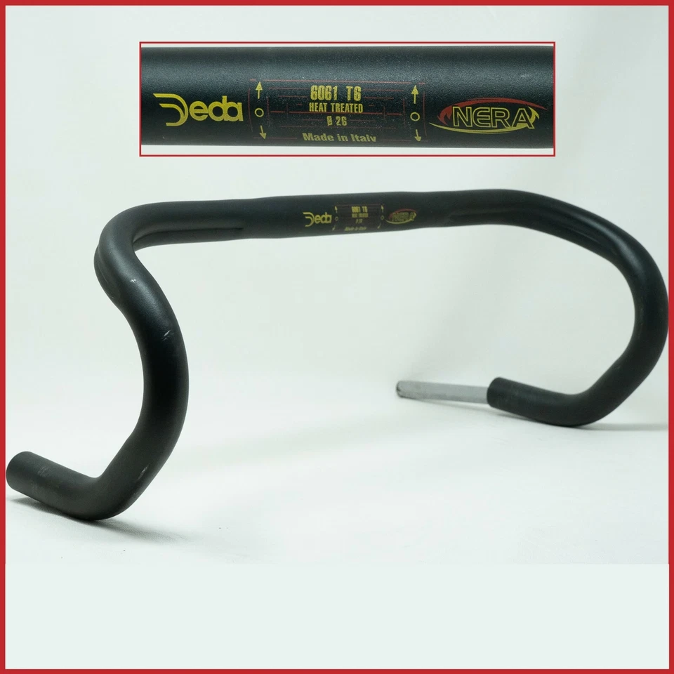 DEDA NERA 26.0 HANDLEBAR BARS 90s VINTAGE 44 ROAD RACING BIKE OLD BICYCLE BLACK - Image 1 of 4