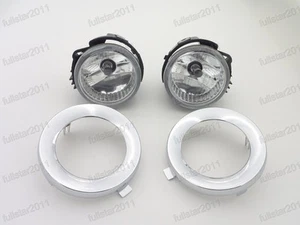 Set Fog Light Lamp Chrome W/ Bezel Cover Ring Trim For Subaru Forester 2011-2013 - Foto 1 di 4
