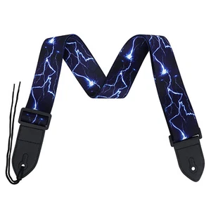 Adjustable Heavy Duty Guitar Strap For Electric Acoustic Guitar Bass Leather End - Picture 1 of 17