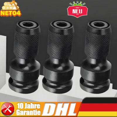  Schlagschrauber Adapter 1/2"-1/4" Zoll Nuss auf Bit Aufnahme Sechskantschaft - Bild 1 von 4