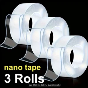3 Roll Heavy Duty Double-Sided Tape – Reusable, Washable & Traceless Adhesive - Picture 1 of 7