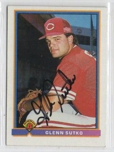 Glenn Sutko 1991 Bowman autographed auto signed card Reds