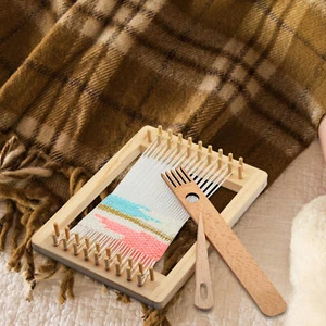 Wooden Hand-Knitted Machine Weaving Loom Kit DIY Woven Tapestry Craft - Picture 1 of 11