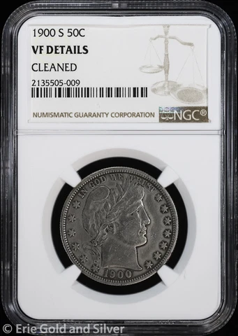 1900-S 50C Barber Half Dollar NGC VF Details Cover