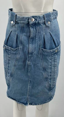 Isabel Marant 'Kalosia' Paneled Denim Skirt in Light Blue sz 38 - Image 1 of 4