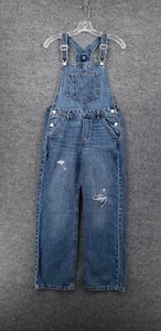 Gap Overalls Kids XL Extra Large Blue Loose Bib Denim Straight Leg Distressed - Picture 1 of 13