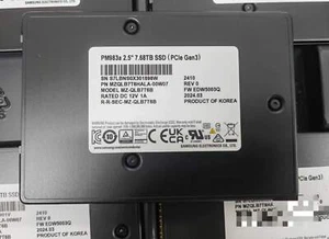 Samsung 7.68TB U.2 PM983a MZ-QLB7T6B PCI-e 3.0 NVME 2.5" MZQLB7T6HALA-00W07 - Picture 1 of 3