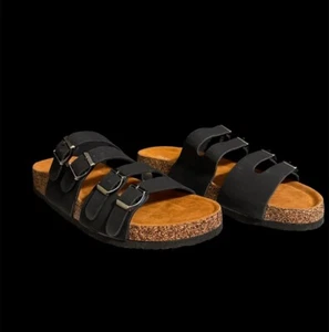 Daily Shoes Cork Footbed Slide Sandals Adjustable Buckles Slides Women's Sz 8 - Picture 1 of 10