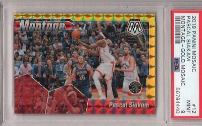 2019-20 Panini Mosaic Montage Gold Mosaic Prizm #12 Pascal Siakam 9/10 PSA 9 - Image 1 of 2