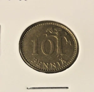 FINLAND 1976 AU-50 10 MARKKA COIN - Picture 1 of 2