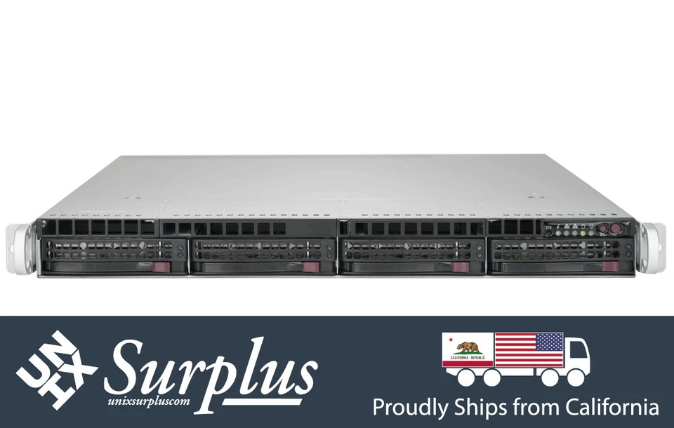 1U Supermicro Server Intel Xeon E3-1270 V3 8GB DDR3 RAM 4x 1GB Ethernet IPMI - Image 1 of 3